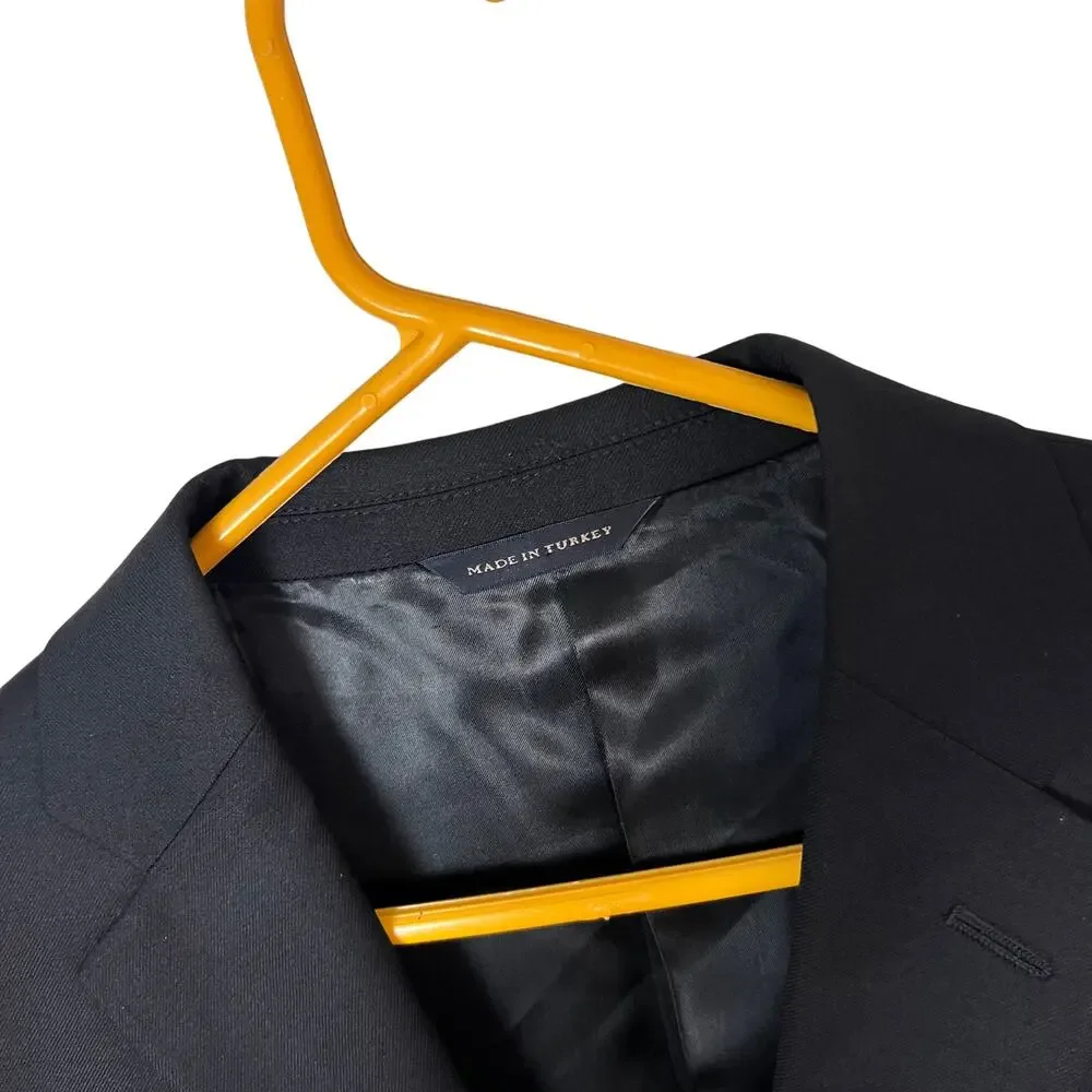 Banana Republic Modern 100% Wool Blazer Black 38R Classic Tailored Old Money